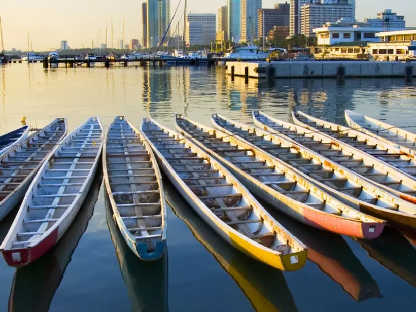 Philippine Navy's dragon boats in Manila Bay