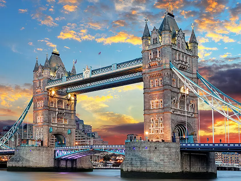 Tower Bridge always a highlight of London vacations.