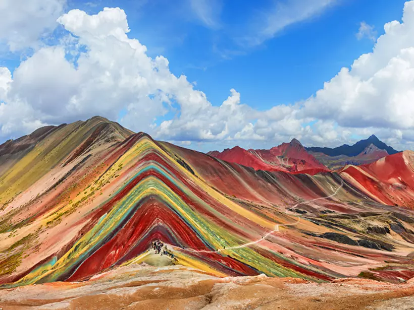 Embrace the magical sight of the Rainbow Mountains, also known as Vinicunca
