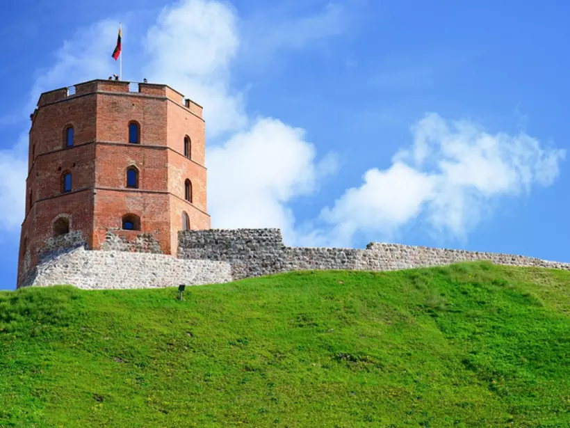 Walk the steps of Gediminas Castle Tower, the remaining fortified walls of the now destroyed Upper Castle