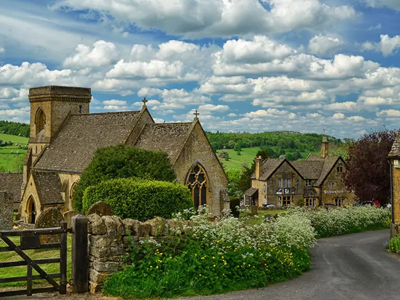 Relax in the English countryside of The Cotswolds with rolling green hills, cobblestone streets, and cozy towns