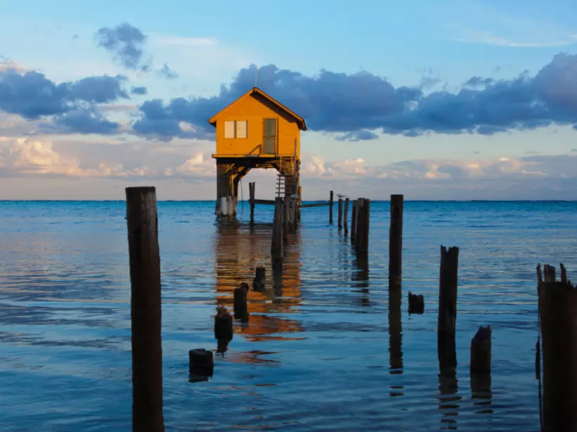 Home on the ocean in Ambergris caye, Belize