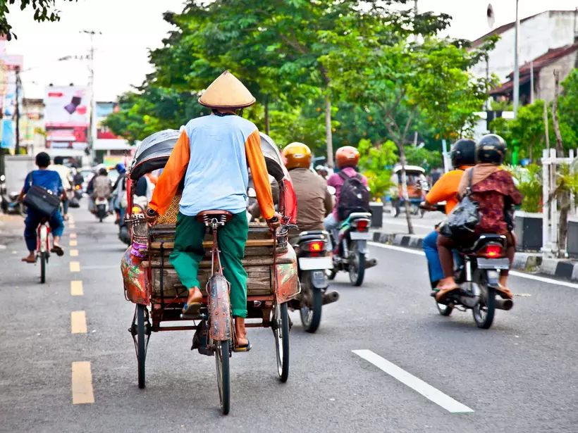 The preferred mode of transportation in Yogyakarta