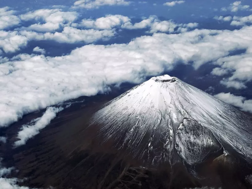 Mount Fuji, Shizuoka, Japan Aerial photo of mount fuji