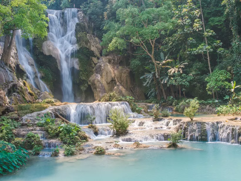 Kuang Si Waterfall Cascades