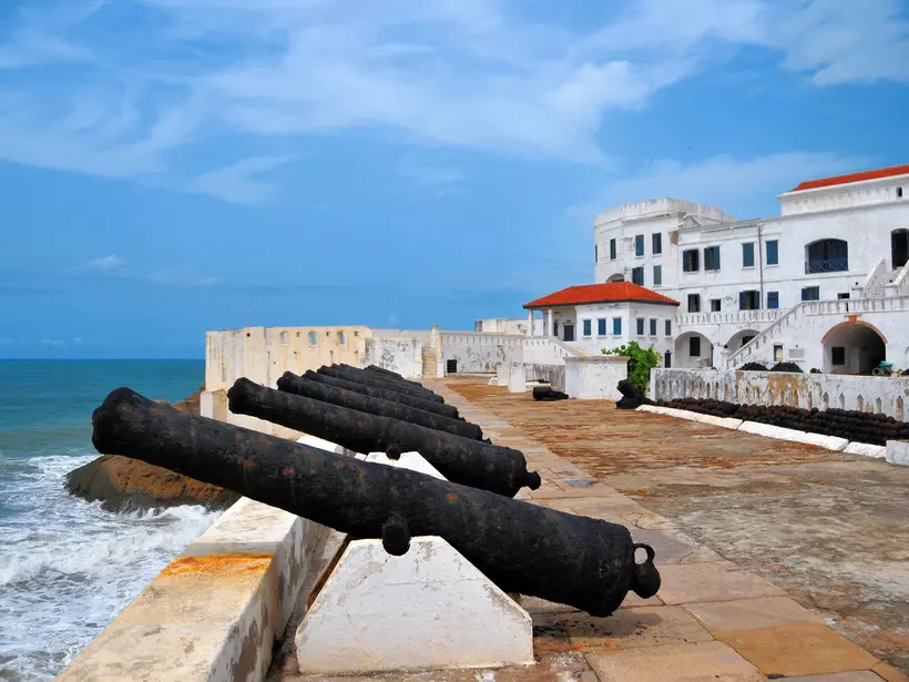 Cape Coast castle - artillery aimed at the Atlantic Ocean - main gun deck