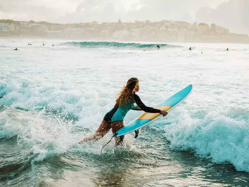 surfing at bondi beach