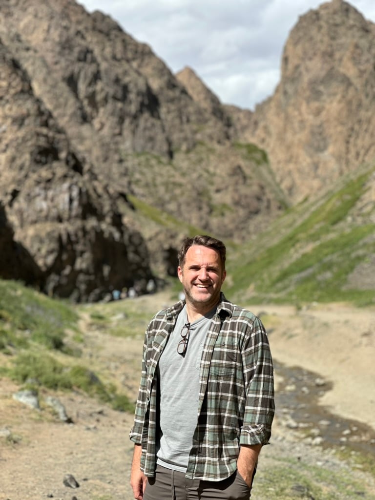 Steve Hope at Yolyn Am Gorge in Mongolia