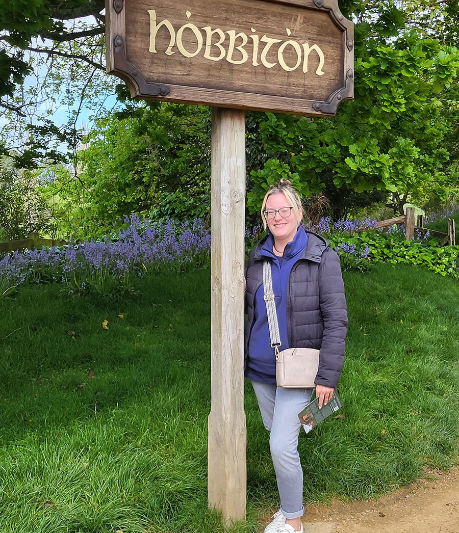 Michelle Furtado in Hobbiton in New Zealand