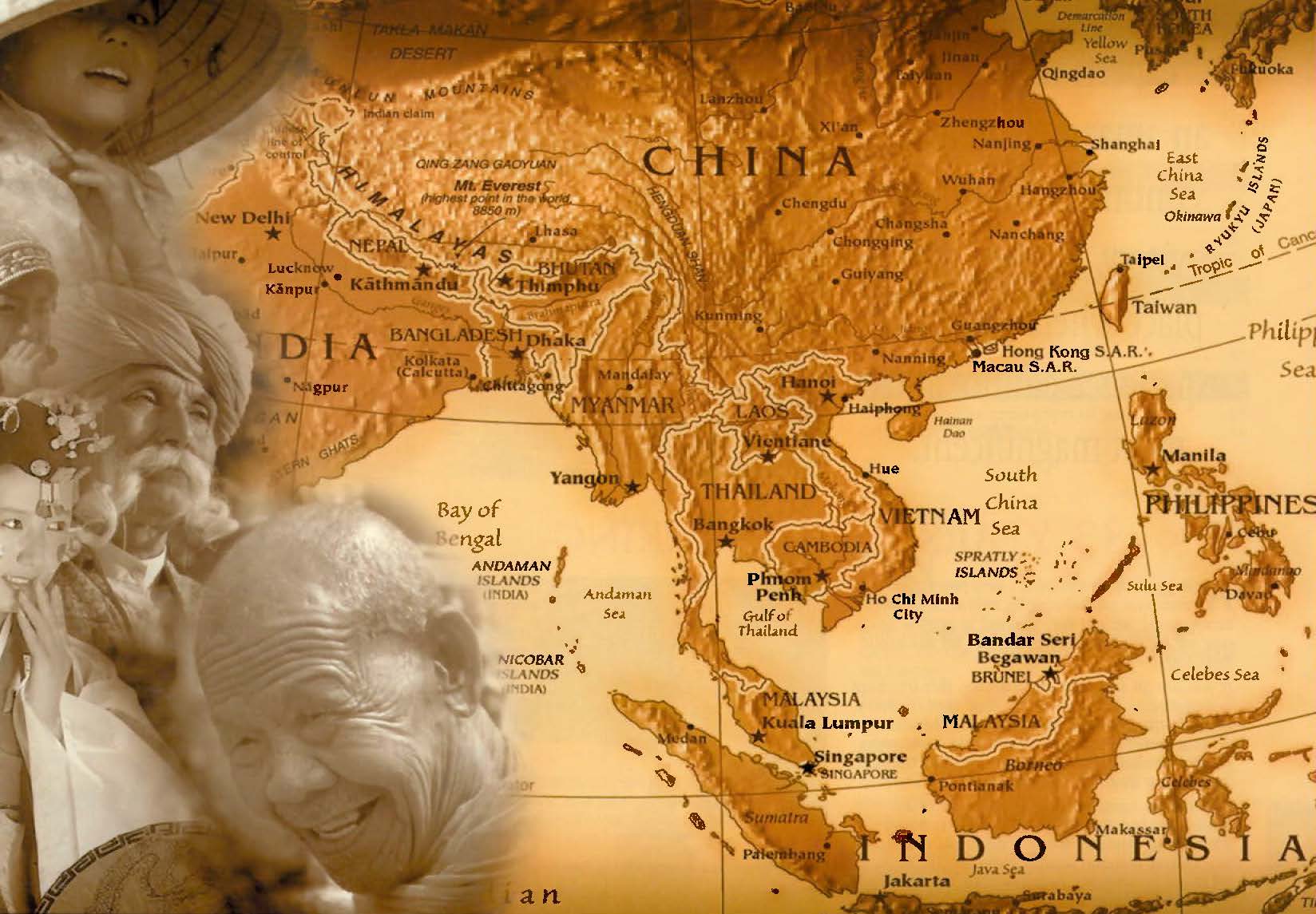 A map of Asia was featured on the cover of Goway's 2004 Asia Brochure.