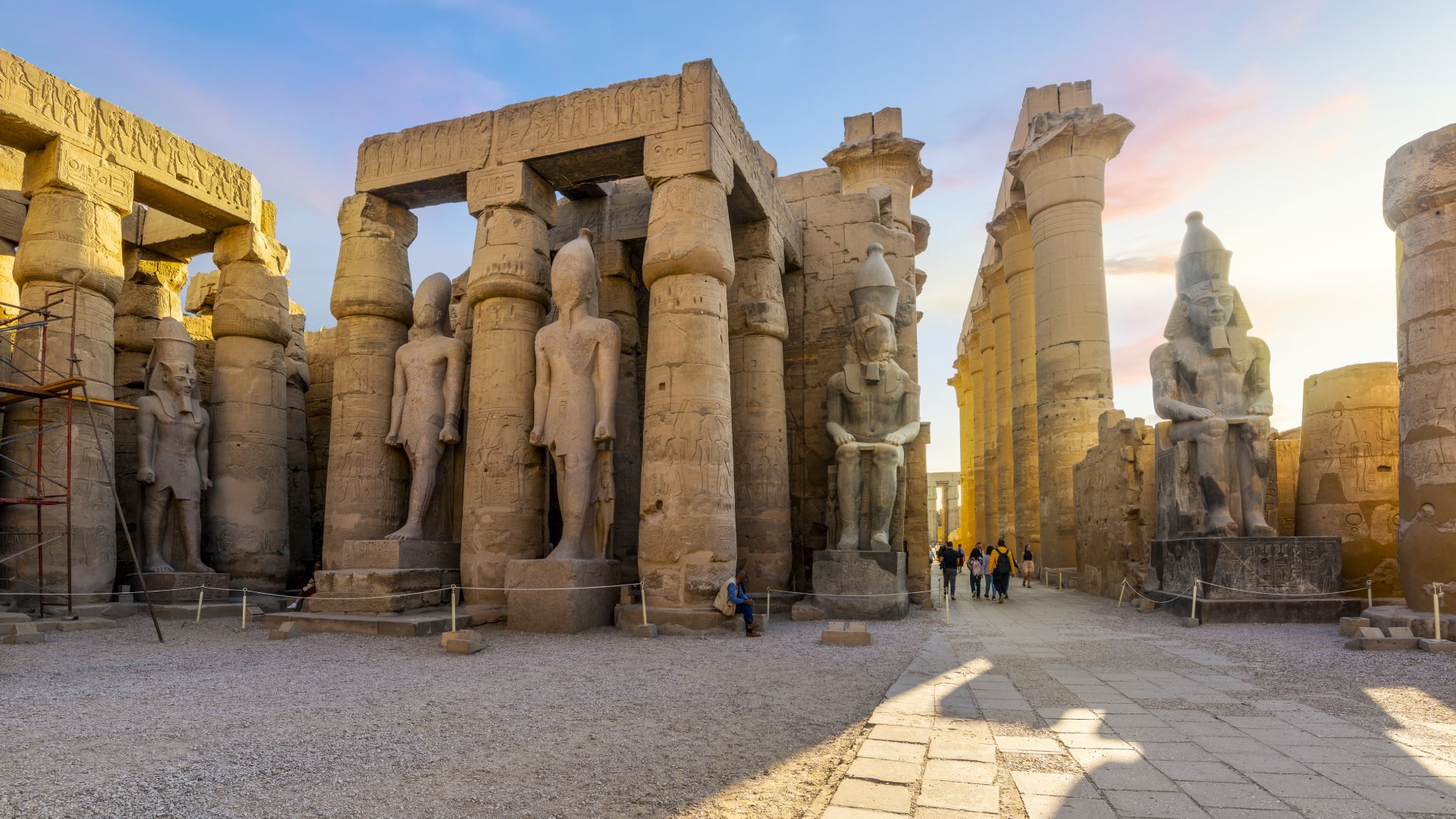 The Temple Colonnade of Amenhotep III from the Courtyard of Ramses II at Luxor Temple, in Luxor, Thebes, Egypt