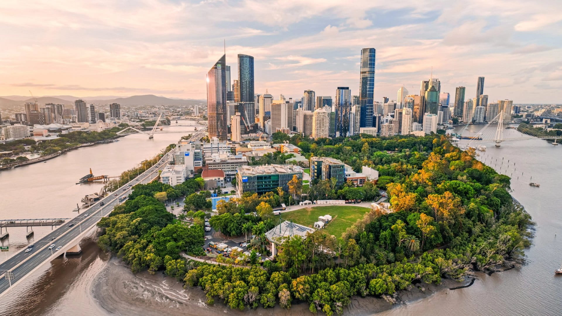 Aerial view of Brisbane, Queensland, Australia