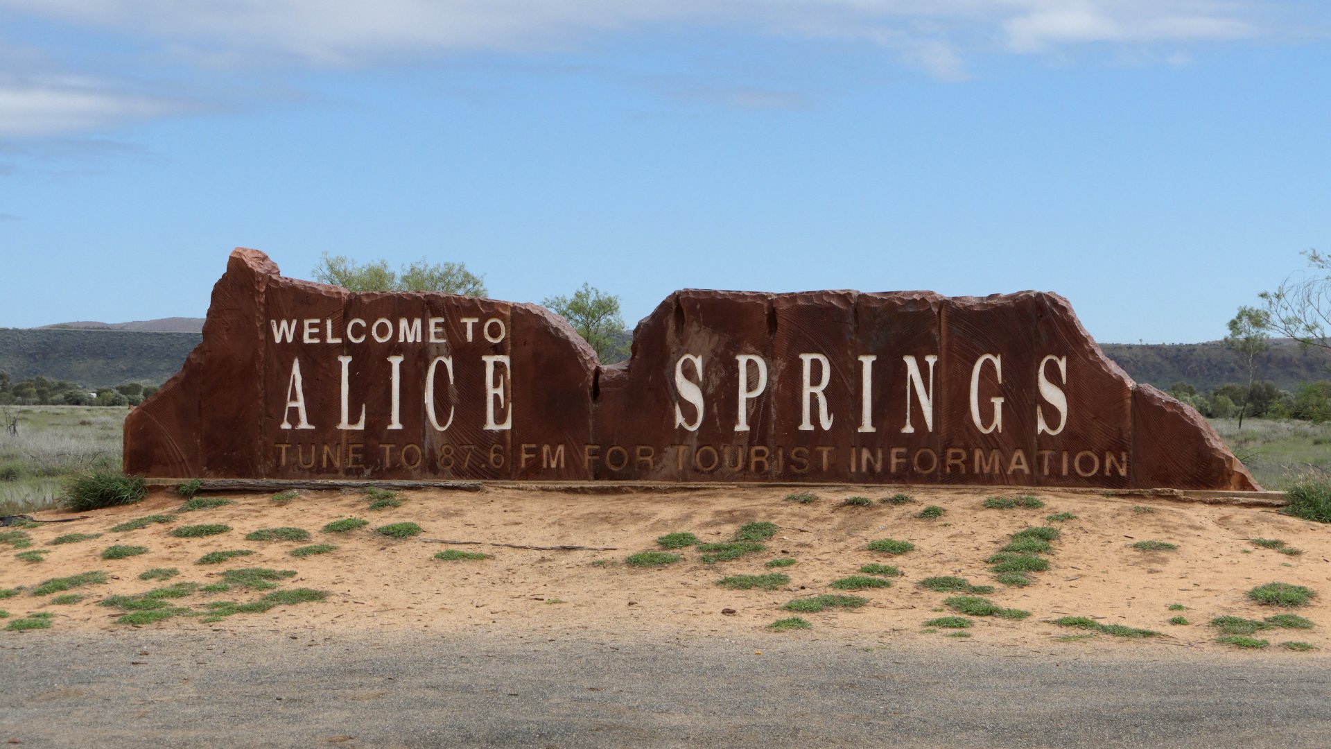 Alice Springs Welcome Road Sign, Northern Territory, Australia