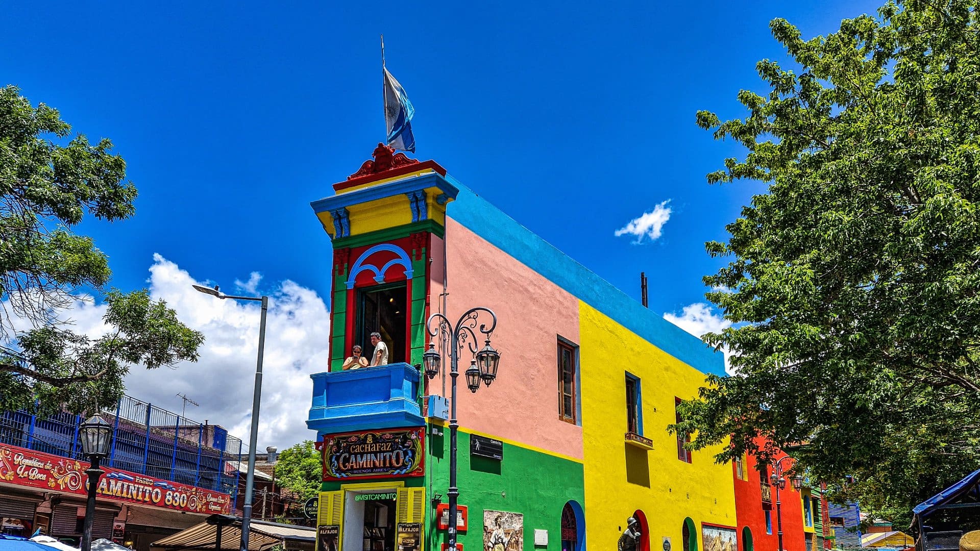 Colorful buildings in Caminito street in La Boca at Buenos Aires, Argentina