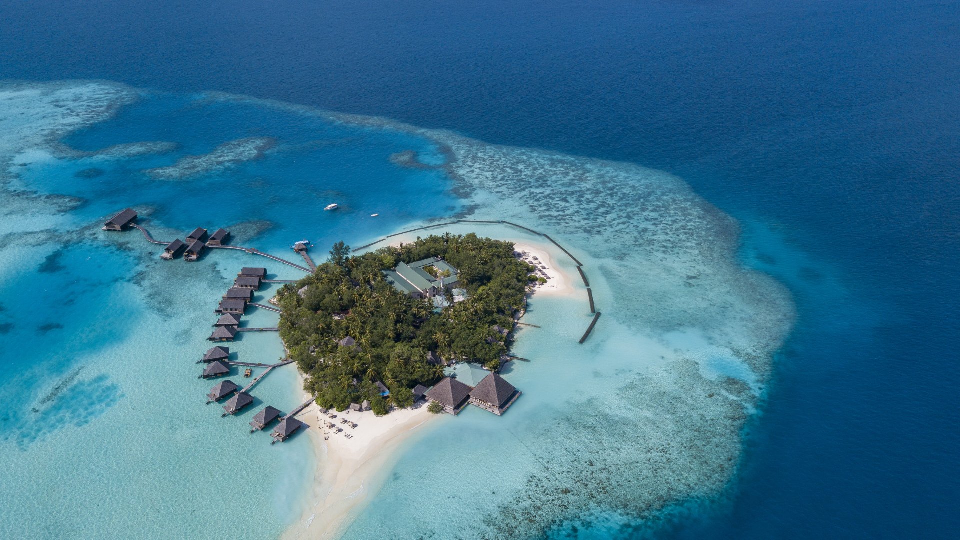 Drone photography of a Maldives island in paradise