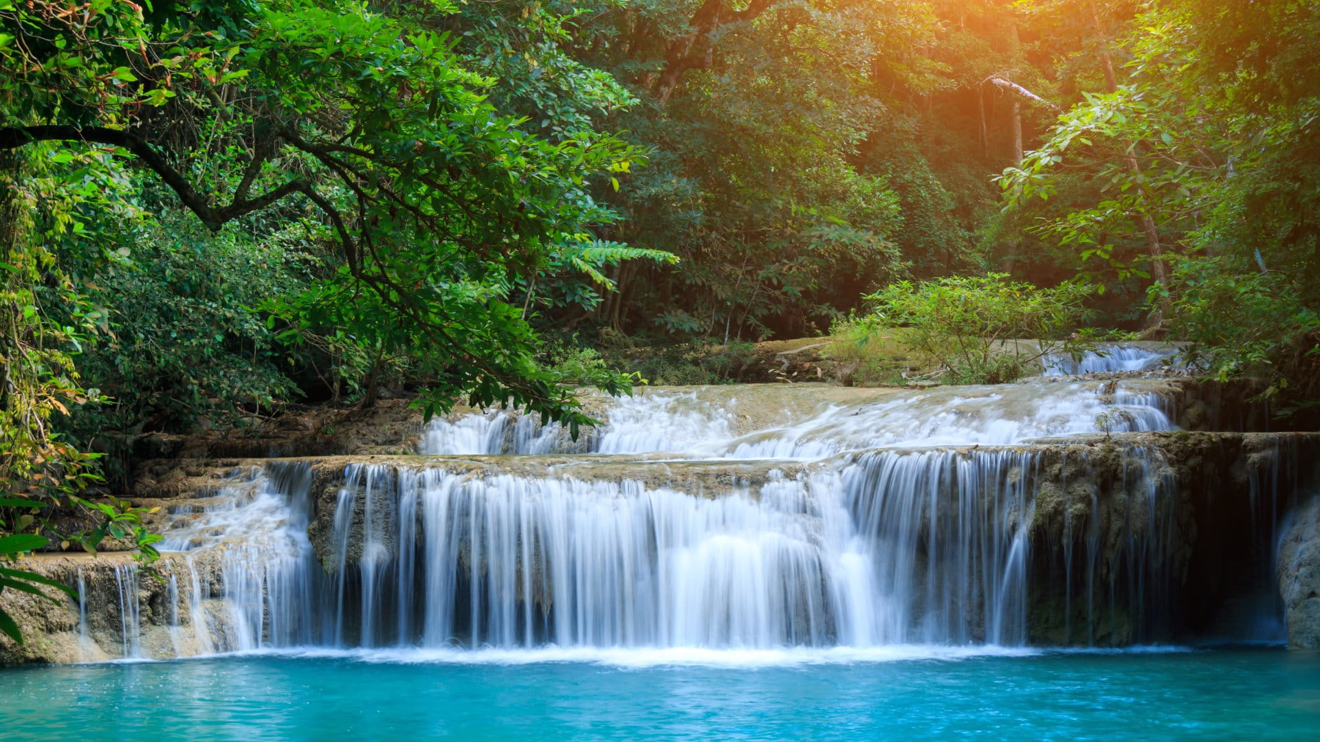 Kanchanaburi, Thailand Erawan Falls in Kanchanaburi, Thailand