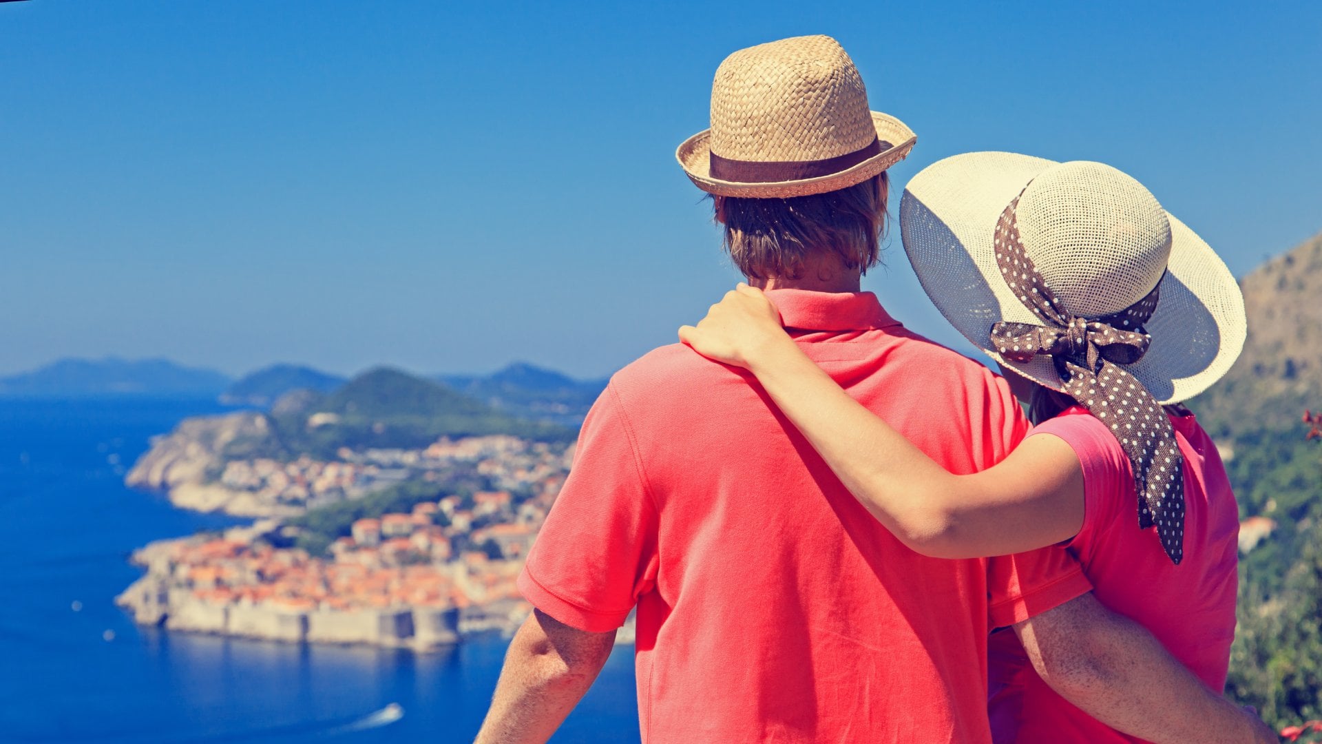 Happy Couple on Summer Vacation in Dubrovnik, Croatia