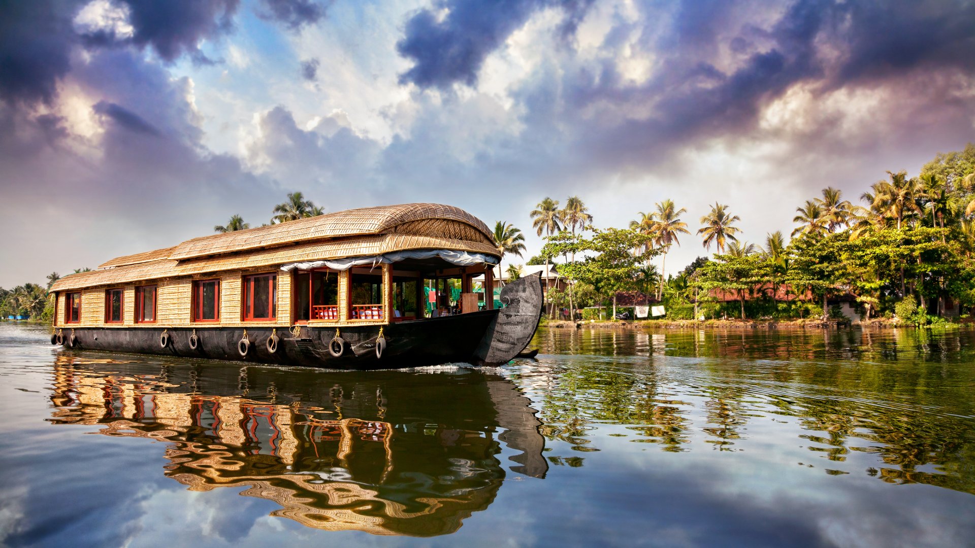 House boat in the Kerala backwaters Alappuzha Kerala India