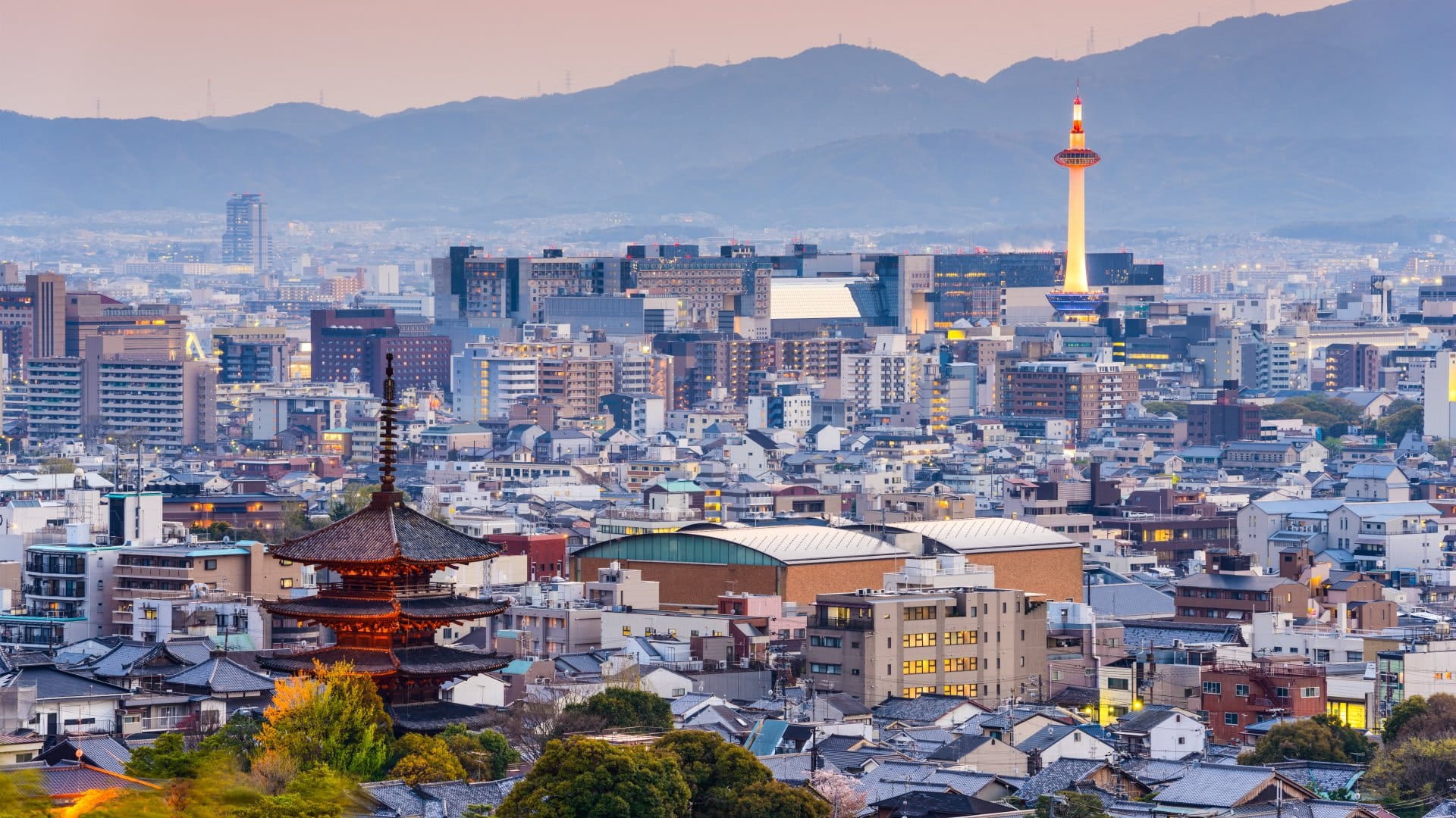 Kyoto, Japan Kyoto skyline at dusk, Japan