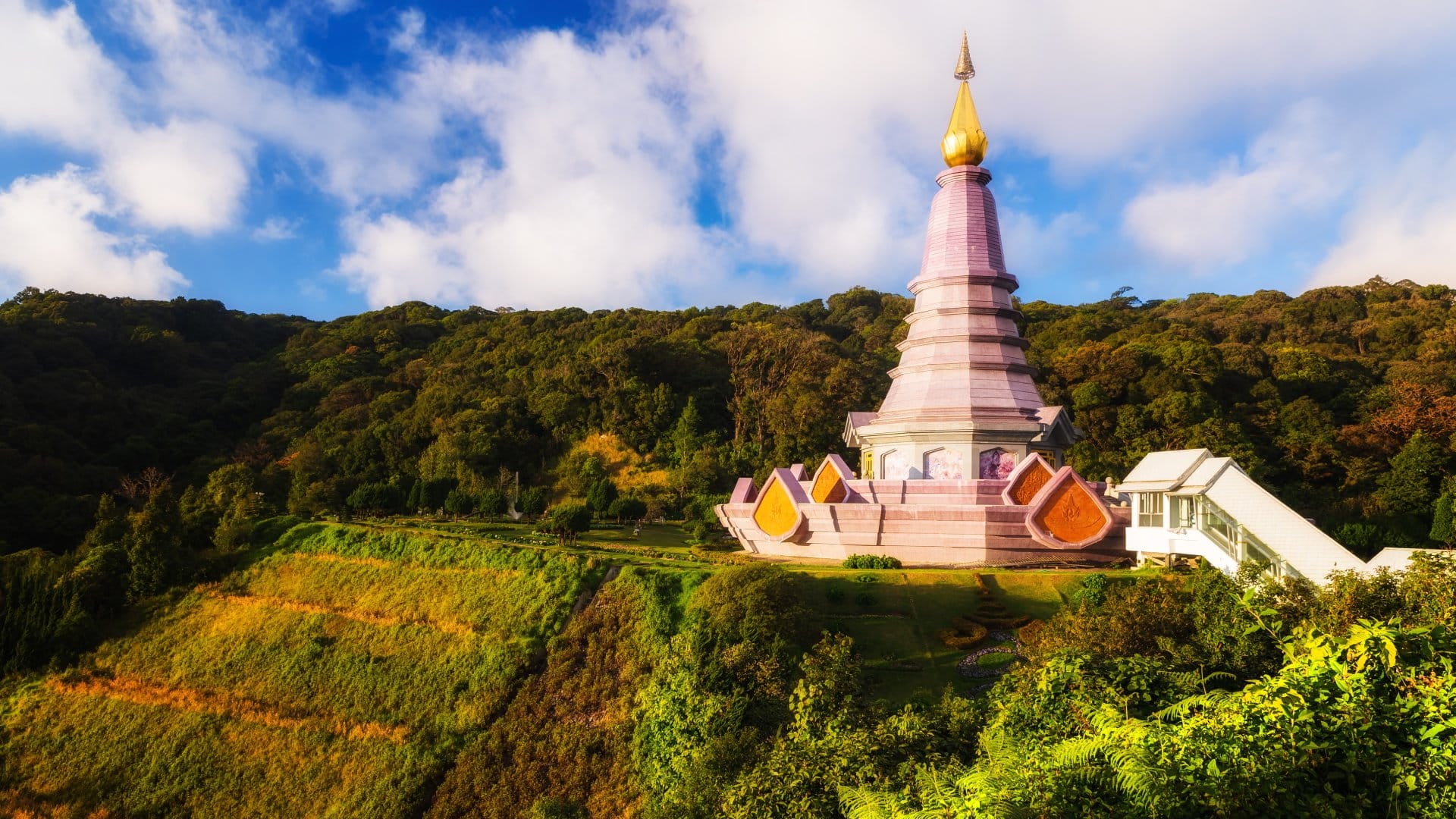 Chiang Mai, Thailand Landscape Phra Mahathat Napamathanidol and Phra Mahathat Napaphol Bhumisiri.
