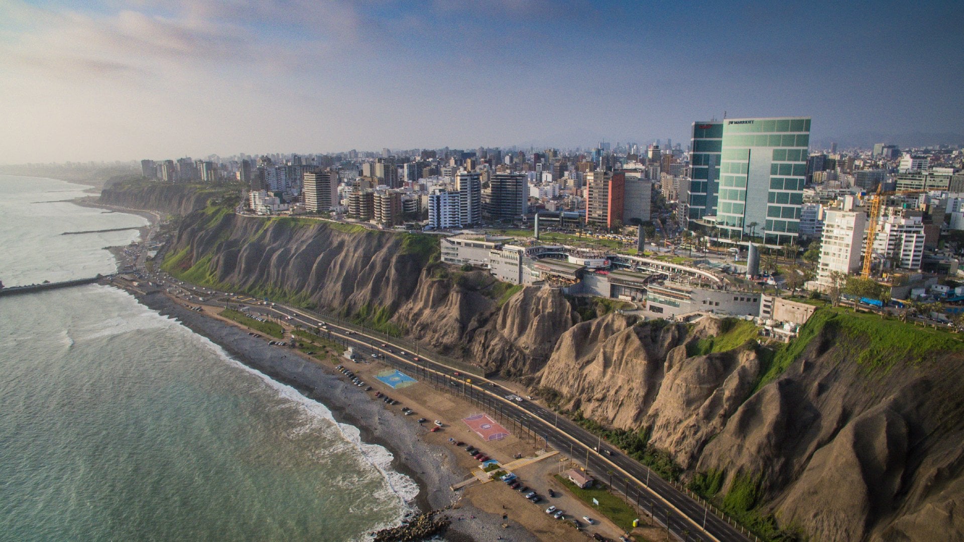 Miraflores, Lima, Peru Lima, Peru: aerial view of Miraflores district and Larcomar.