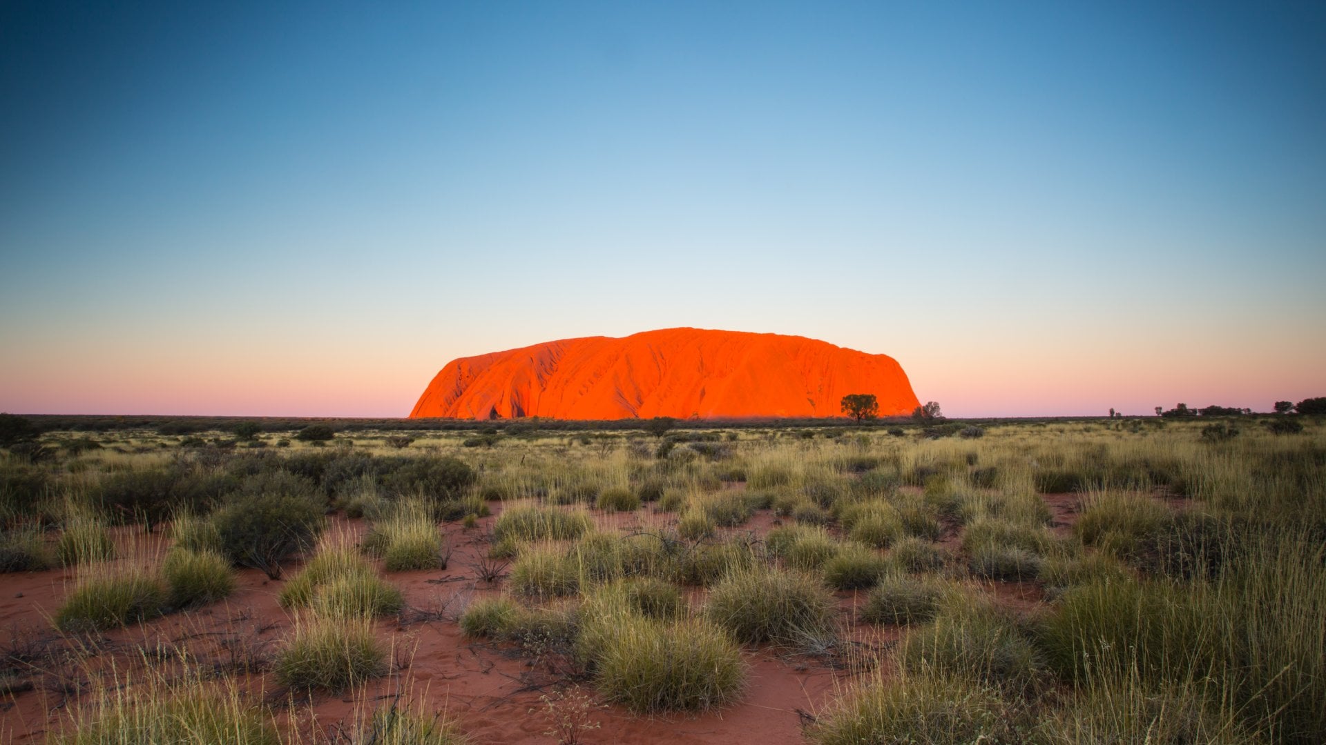 Majestic Ayers Rock Uluru at Sunset, Northern Territory, Australia