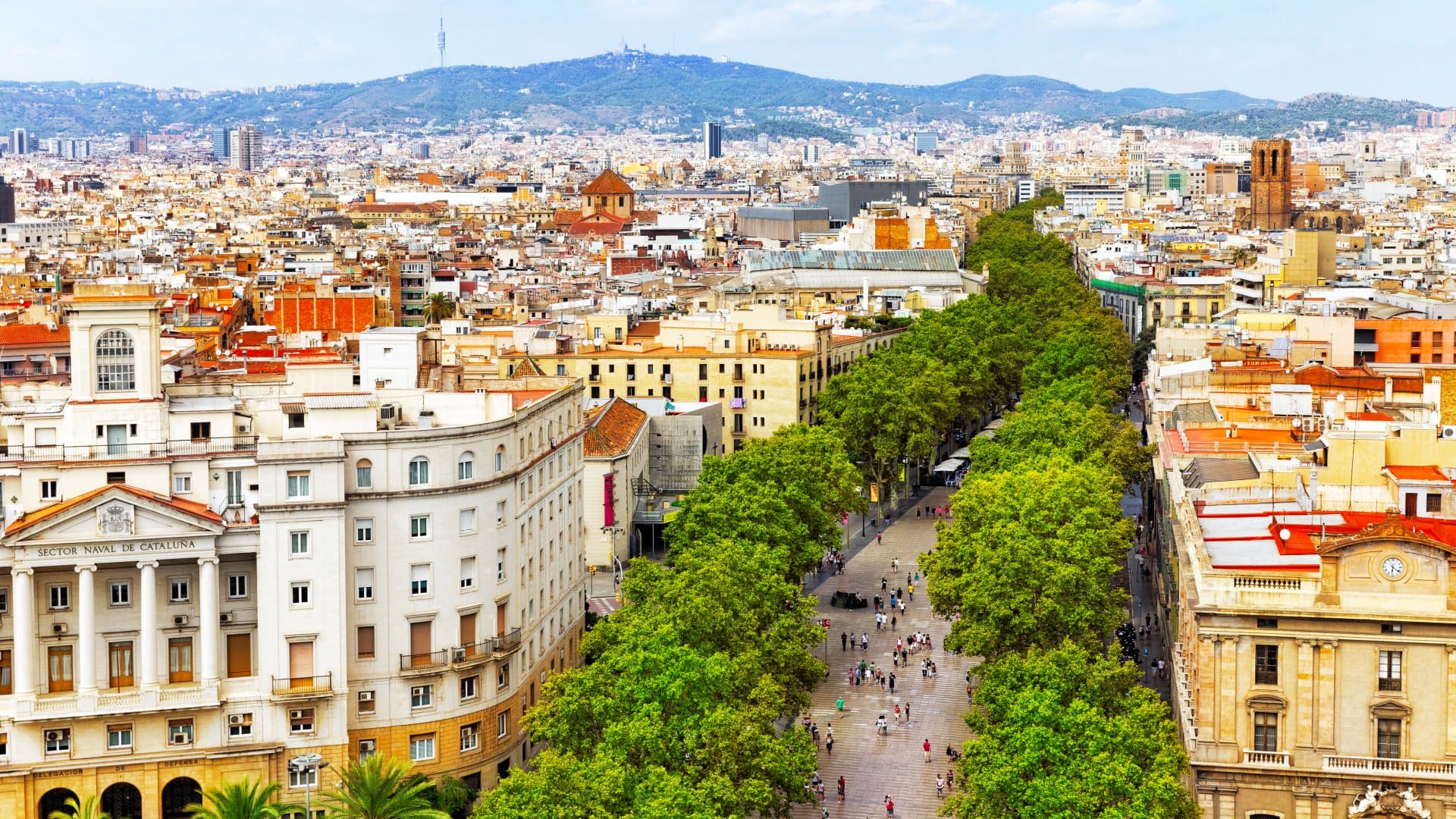 Panorama of Barcelona city from Columbus Monument, Barcelona, Spain Vacations