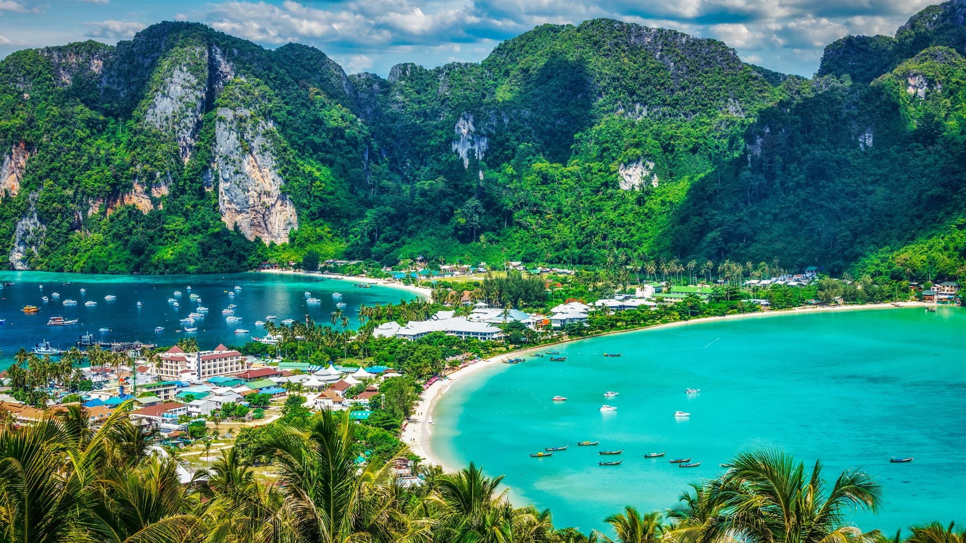 Phi Phi island seen from Phi Phi Viewpoint, Krabi Province, Thailand