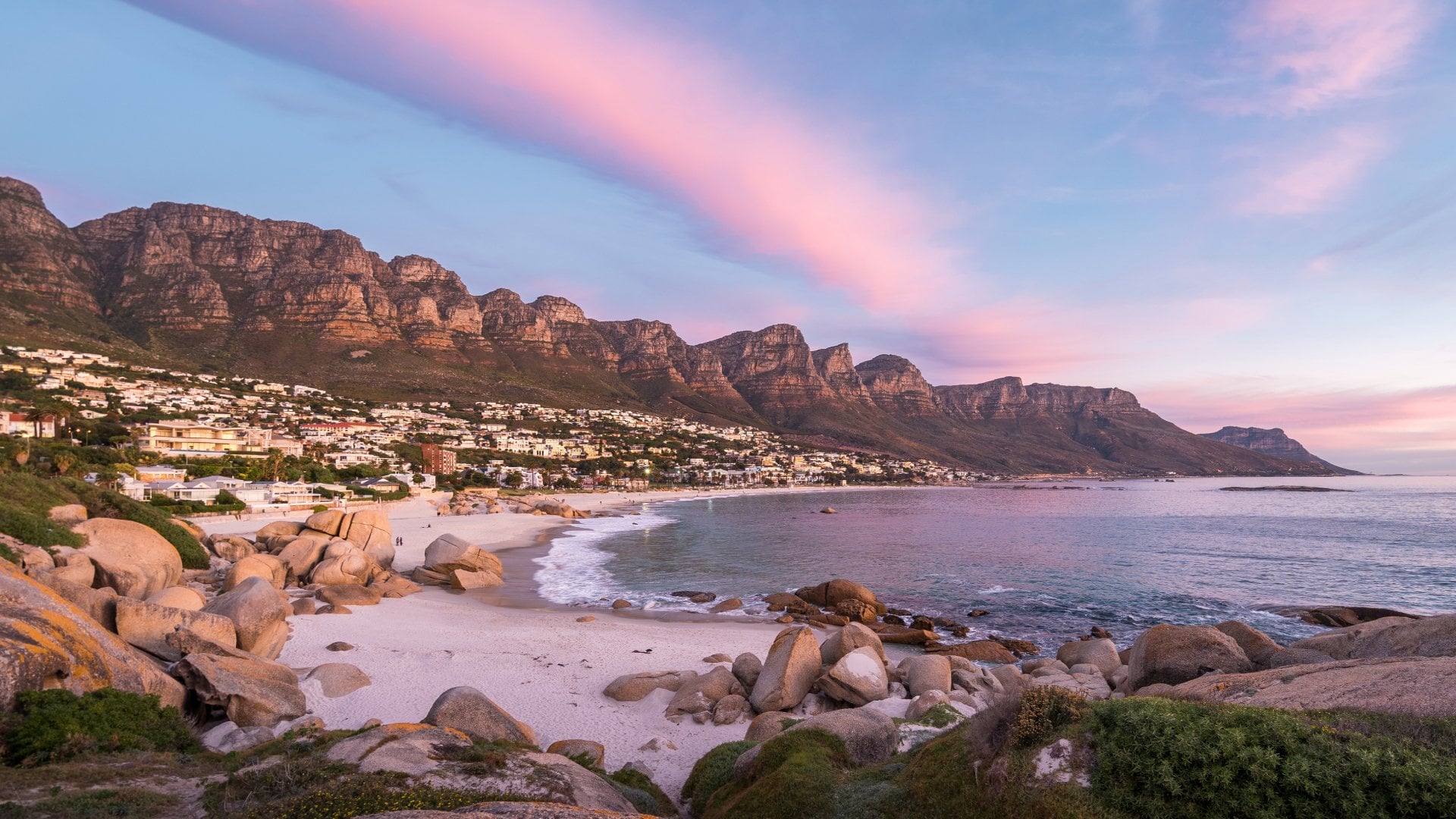 Sunset Over Camps Bay Beach in Cape Town, South Africa