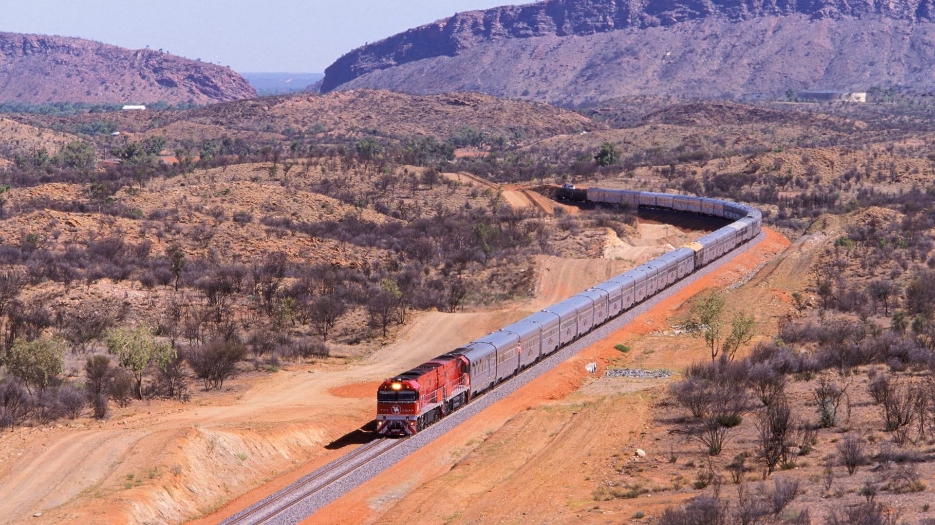 The First Ghan train to Darwin departs Alice Springs