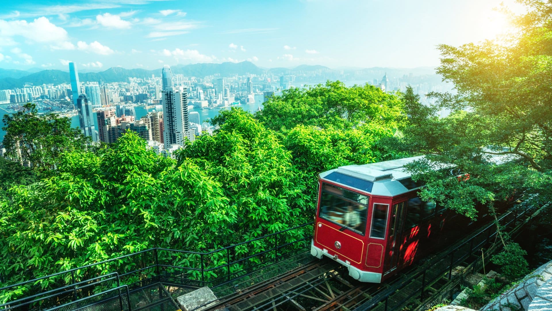  Tourist peak tram in Hong Kong