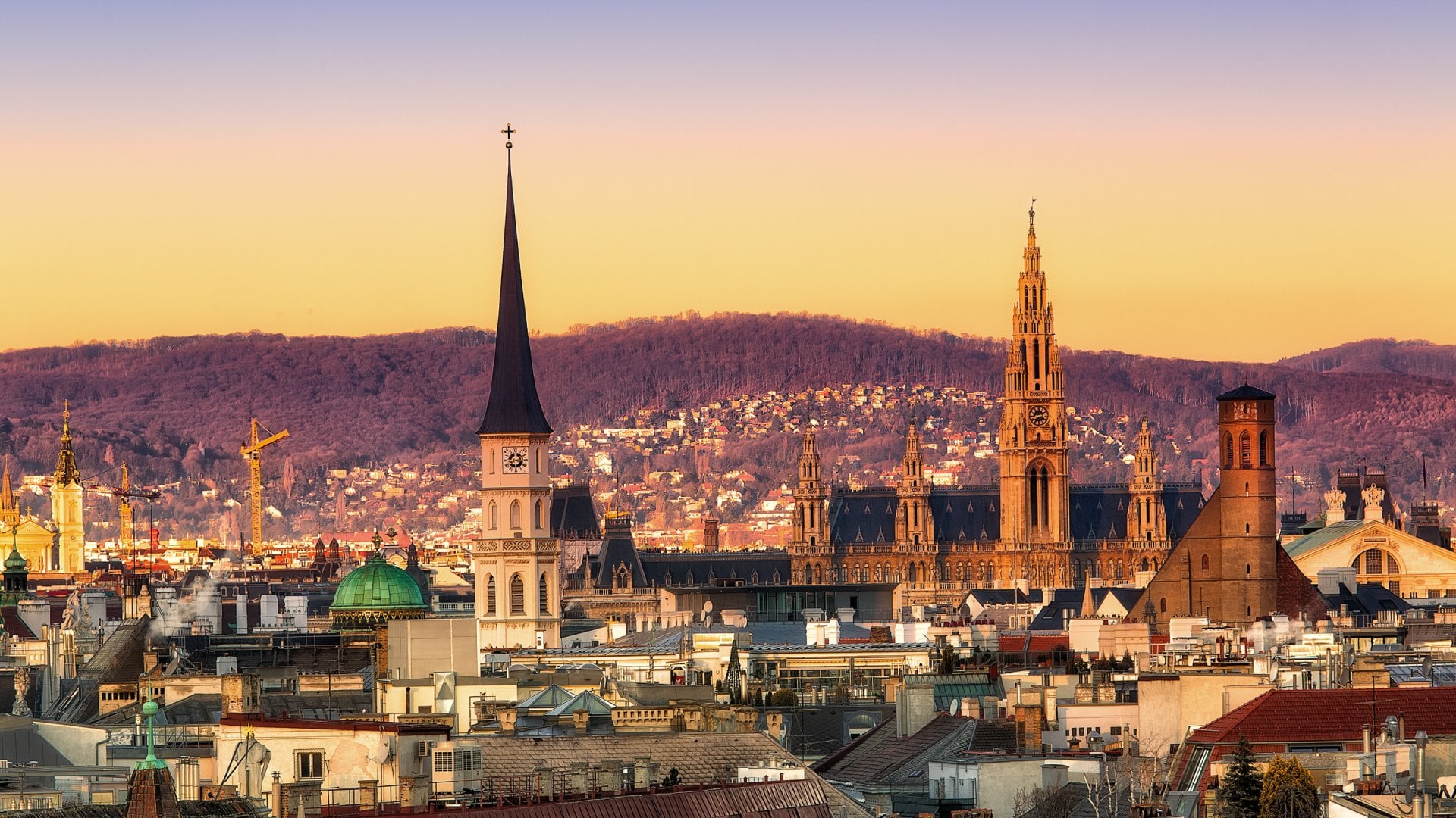 Vienna Skyline at Sunset, Austria