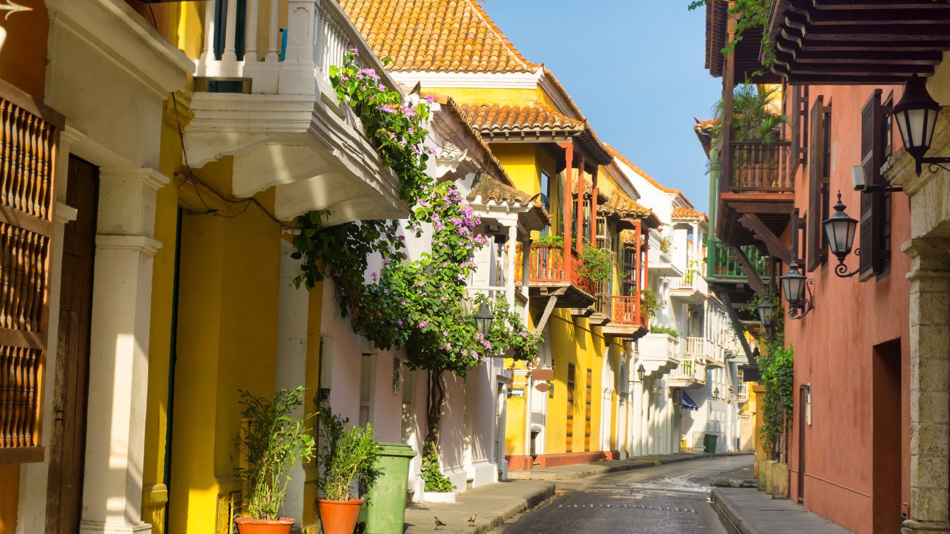 Cartagena, Colombia View of a beautiful colonial street in Cartagena, Colombia