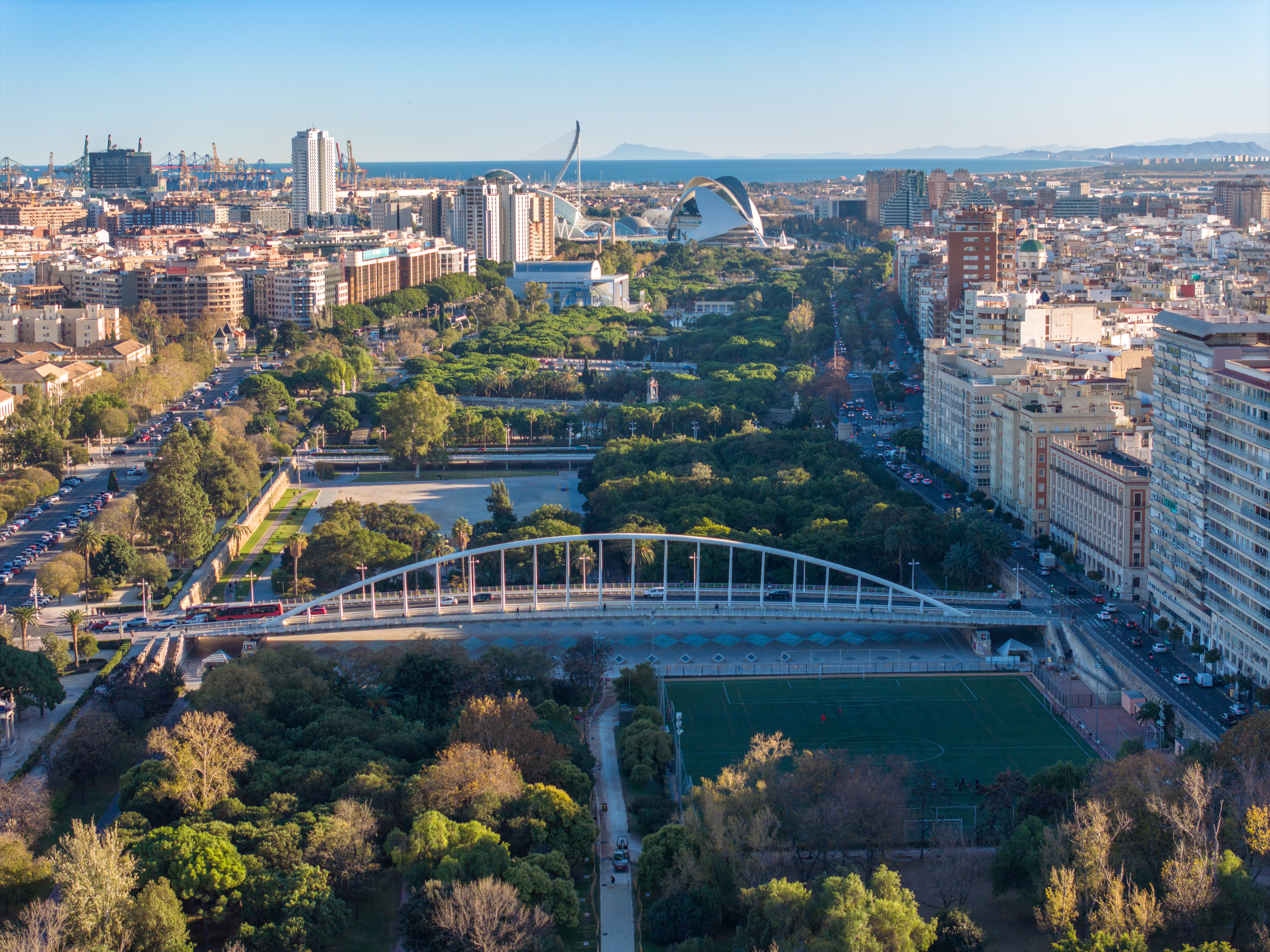 An overhead view of Valencia, Spain.