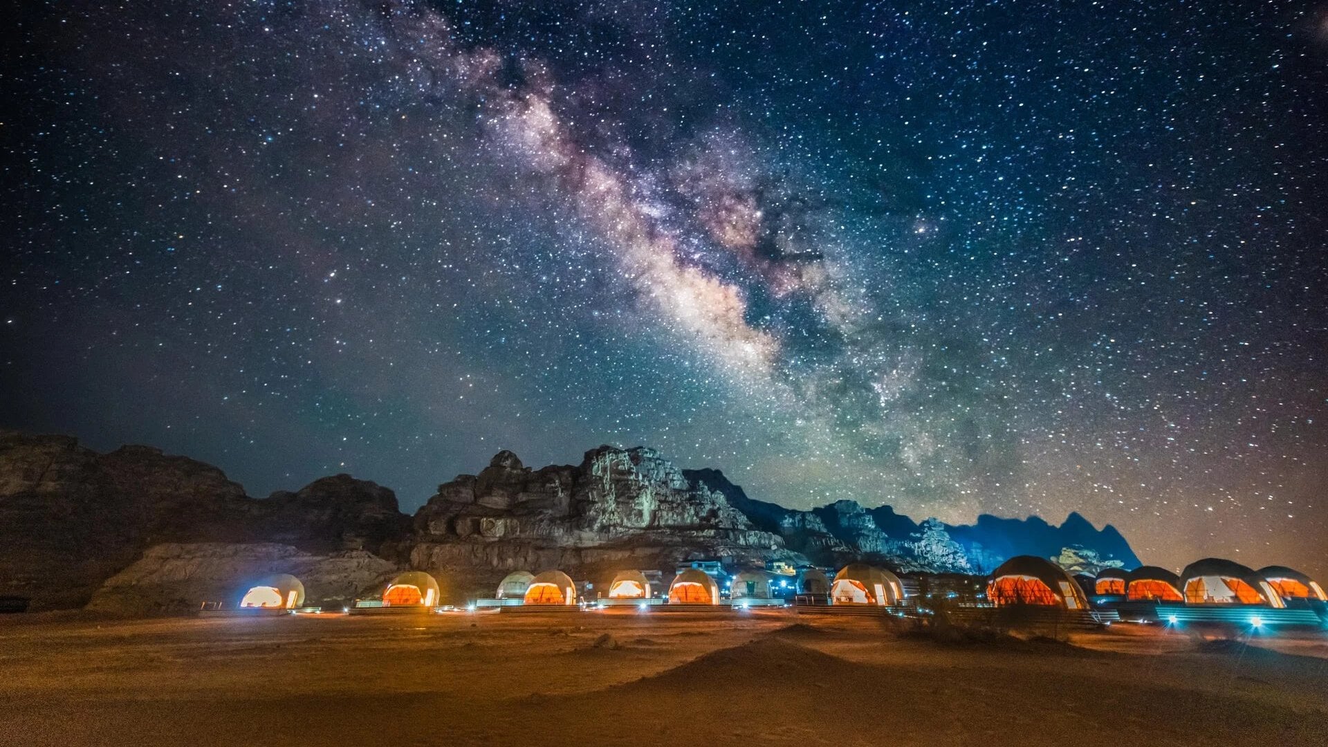 A view of the Milky Way from a camp in Wadi Rum in Jordan