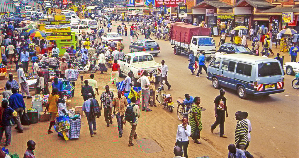 People on the streets of Kampala People on the streets of Kampala