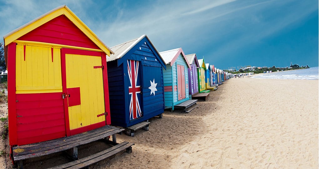 Bathing boxes on Brighton Beach