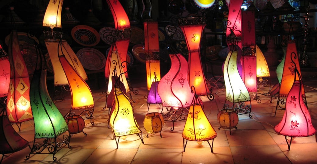Colored ground lamps in Agadir Colored ground lamps in Agadir