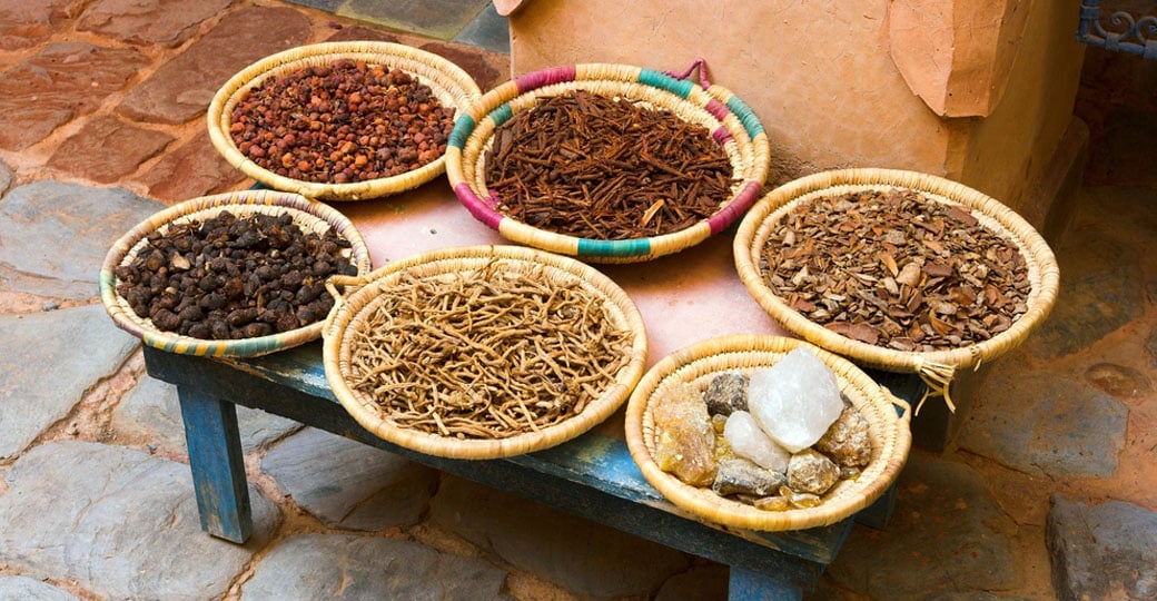 Cooking and health spices for sale in the market - commonly seen on Agadir tours. Cooking and health spices for sale in the market - commonly seen on Agadir tours.