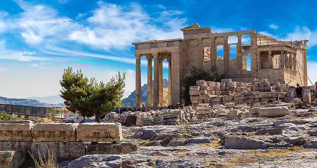 Admire architecture of the Golden Age when exploring the Erechtheum Temple on the Acropolis Admire architecture of the Golden Age when exploring the Erechtheum Temple on the Acropolis