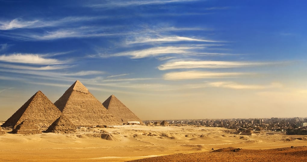 The pyramids and suburbs of Cairo