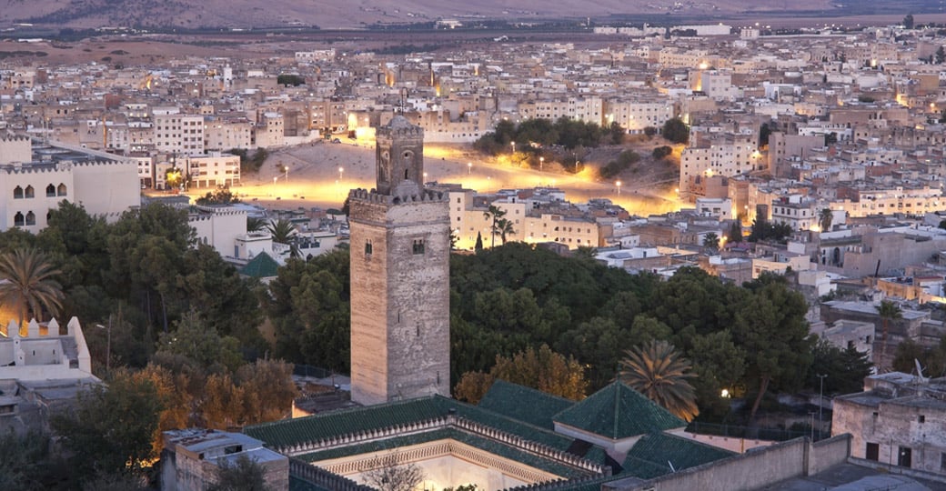 The medina in Fez after sunset is a great spot to include on all Fez tours. The medina in Fez after sunset is a great spot to include on all Fez tours.