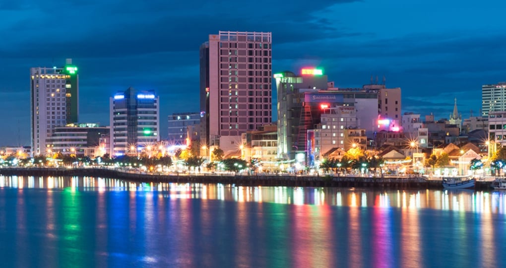 Night view of modern buildings and Han River Night view of modern buildings and Han River