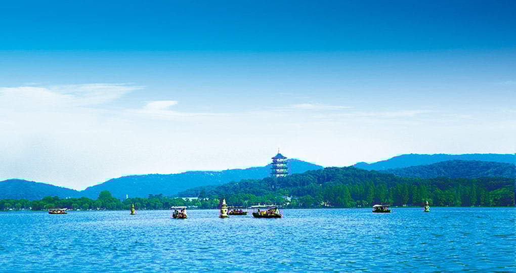 A panoramic view of West Lake and on most China tours it is an ideal place to take photos. A panoramic view of West Lake and on most China tours it is an ideal place to take photos.
