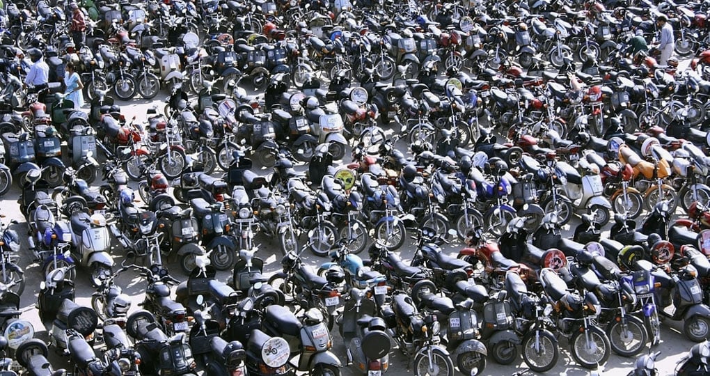 A parking lot in Old Delhi A parking lot in Old Delhi