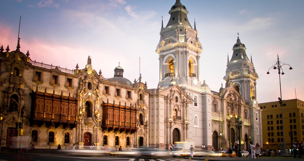 An iconic sight in Lima, the Plaza de Armas, is a great photo opportunity on your Peru tour An iconic sight in Lima, the Plaza de Armas, is a great photo opportunity on your Peru tour