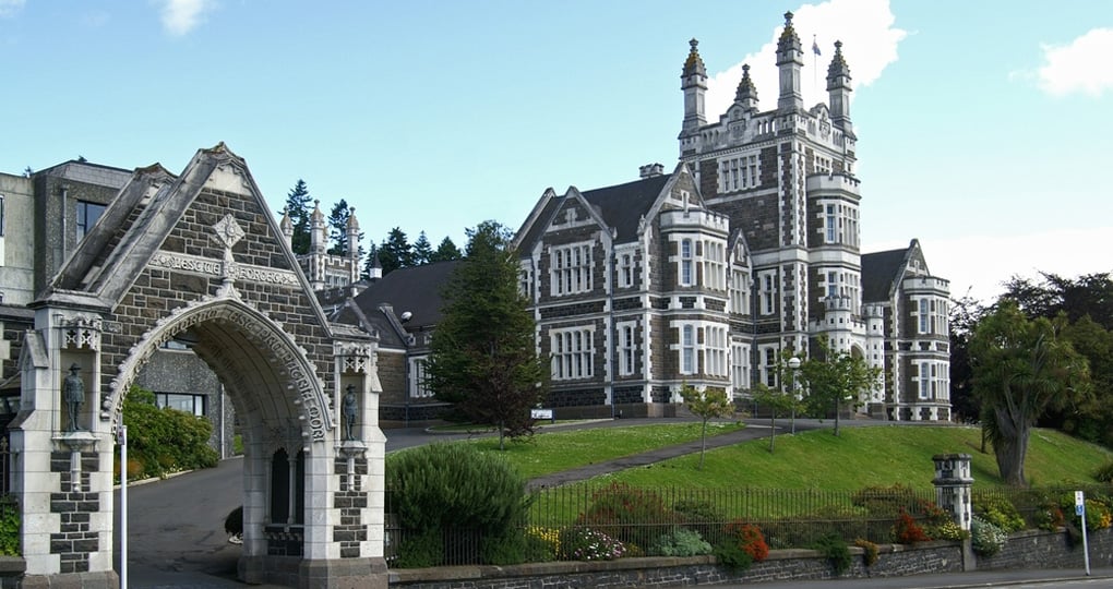 The Victorian Mansion-style Otago Boys' High School (originally Dunedin High School) Otago Boys' High School (originally Dunedin High School)