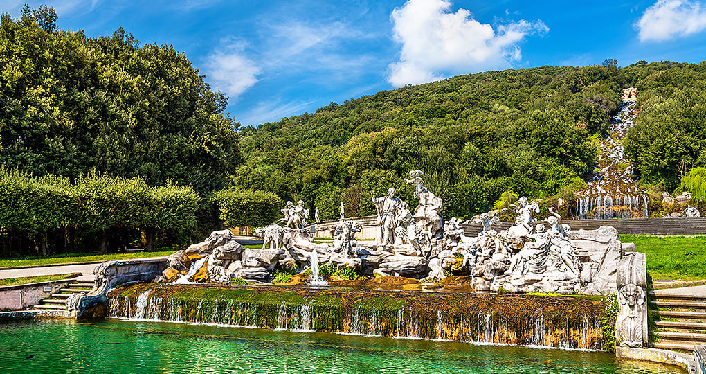 Admire the stunning green European gardens of the Royal Palace of Caserta Admire the stunning green European gardens of the Royal Palace of Caserta