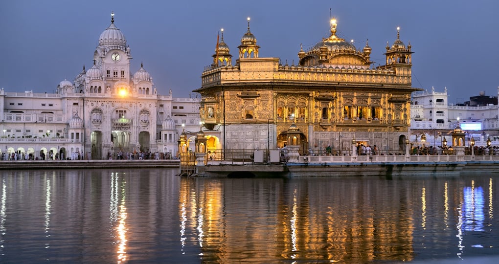 Sikh Golden temple Harmandir Sahib at sunrise Sikh Golden temple Harmandir Sahib at sunrise
