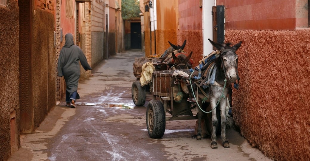 A narrow street in Marrakech's medina